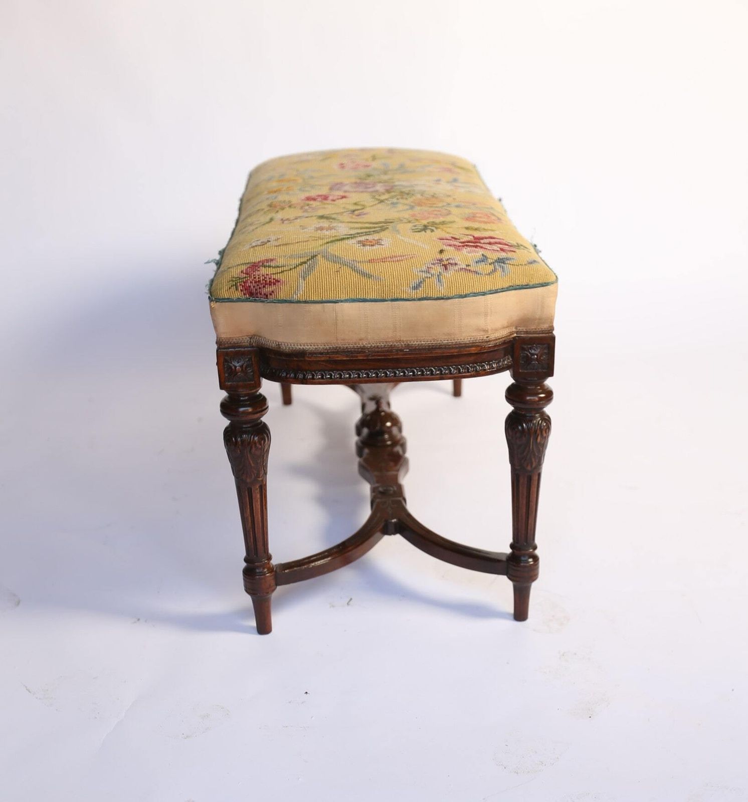 photo for sale Victorian Carved Walnut Duet Stool