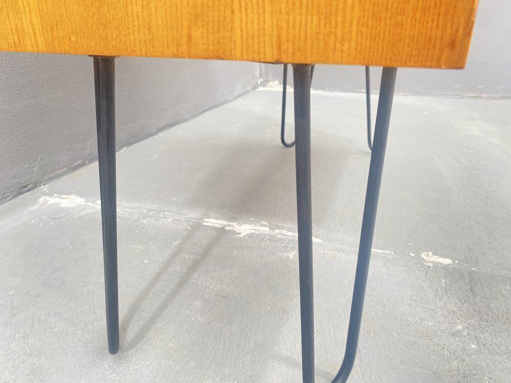 photo buy Dřevotvar Hradec Králové Cabinet With Metal Legs And Colored Glass