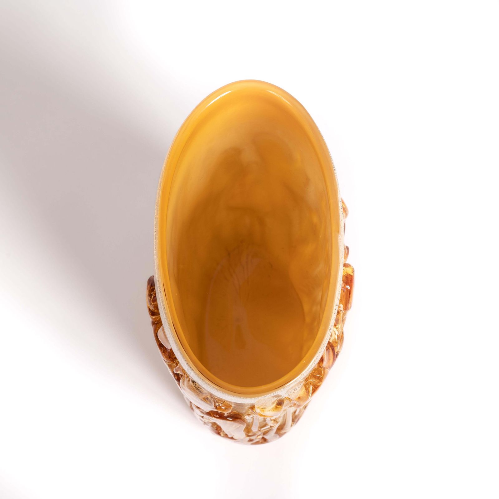 Modern Murano Glass Vase In Gold Amber Color Signed By Hand, Italy 2015 photo 1547.0