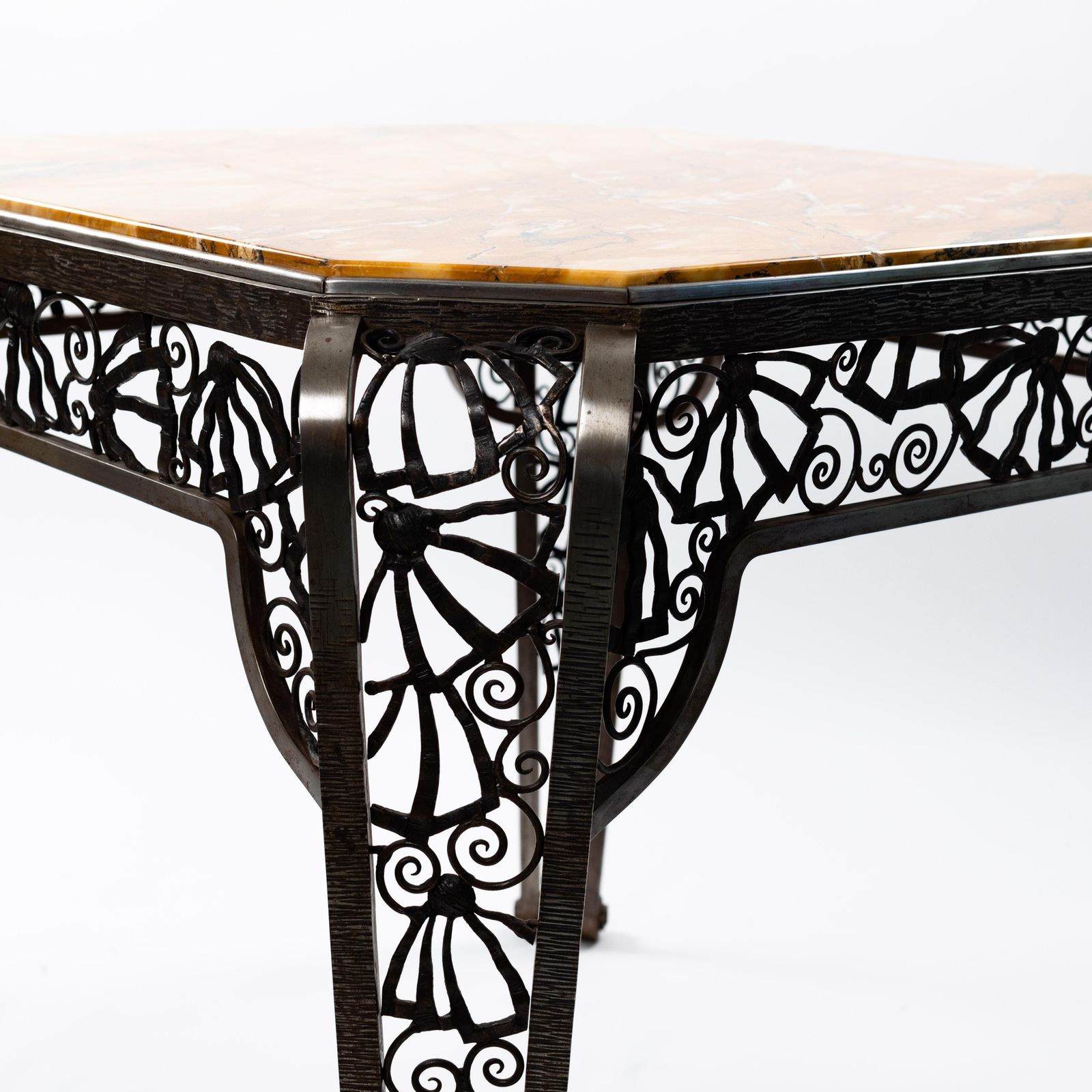 French Forged Iron Art Déco Center Table By Malatre Et Tonnelier, 1930s photo 13325.0