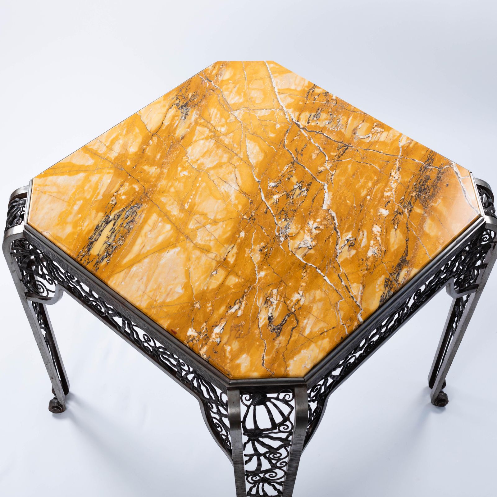 photo furniture French Forged Iron Art Déco Center Table By Malatre Et Tonnelier, 1930s