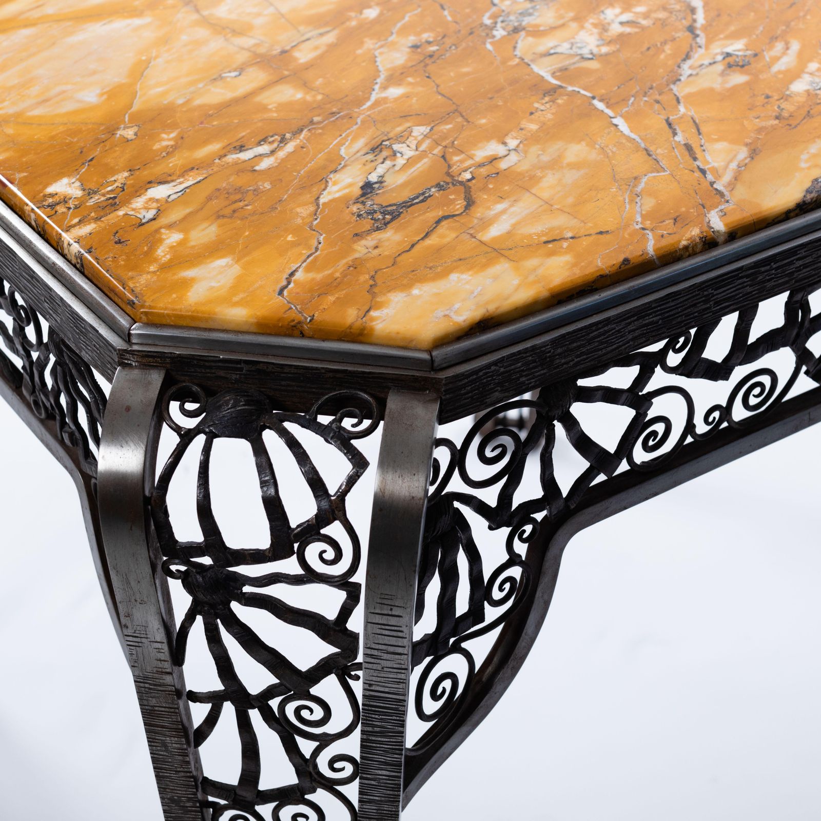 photo for sale French Forged Iron Art Déco Center Table By Malatre Et Tonnelier, 1930s