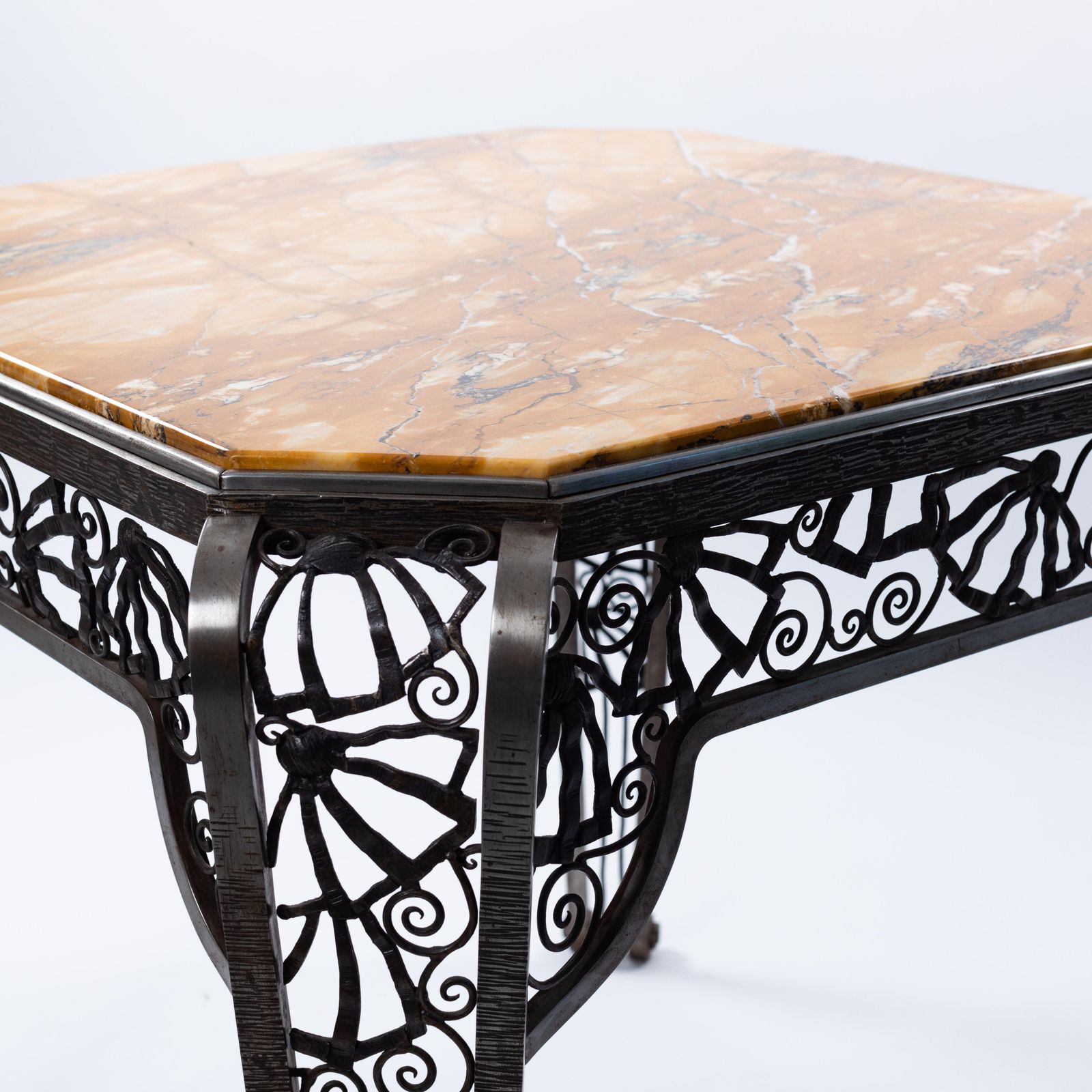 photo vinterior French Forged Iron Art Déco Center Table By Malatre Et Tonnelier, 1930s
