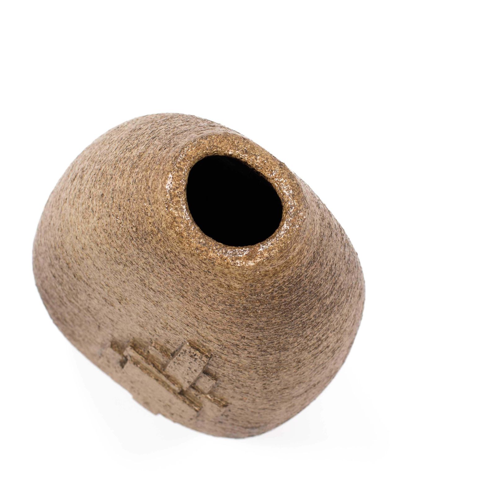 Home Decor French Mid Century Ceramic Vase With Geometric Decoration By G. Masarra, 1950s photo