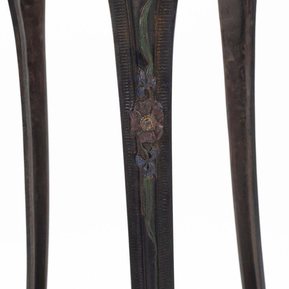photo buy French Art Nouveau Cast Iron Gueridon With Floral Decoration Ca. 1900, Stamped