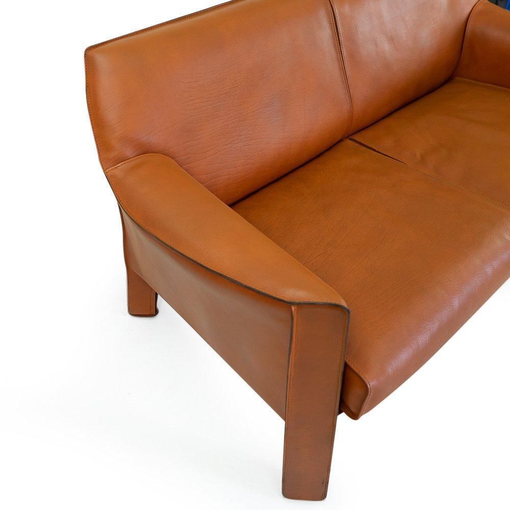 photo furniture Italian Mid Century Leather Sofa In China Red By Mario Bellini For Cassina 1970s