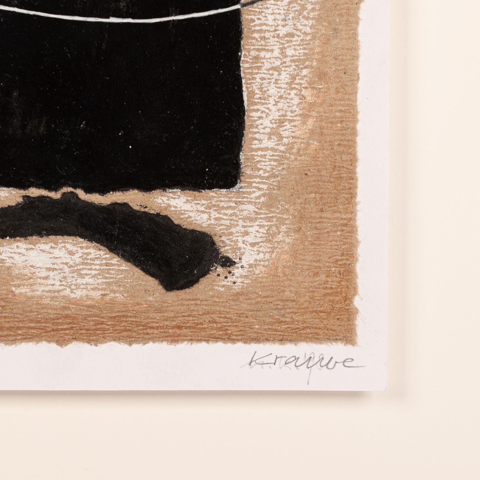 Pair Of Abstract Collages Brown Black Monogrammed And Dated Norbert Krabbe, 1997 photo 2407.0
