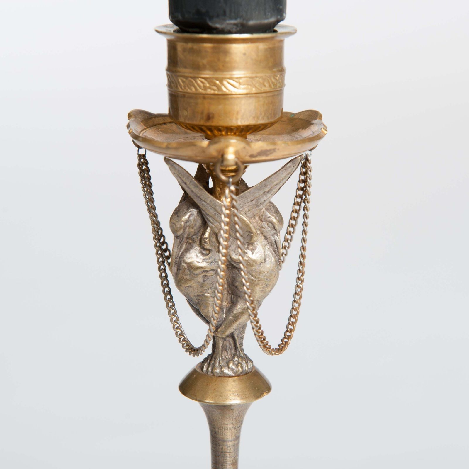 Pair Of French Napoleon III Candlesticks Bronze & Bronze Firegilt By A. Daubrée photo Home Decor