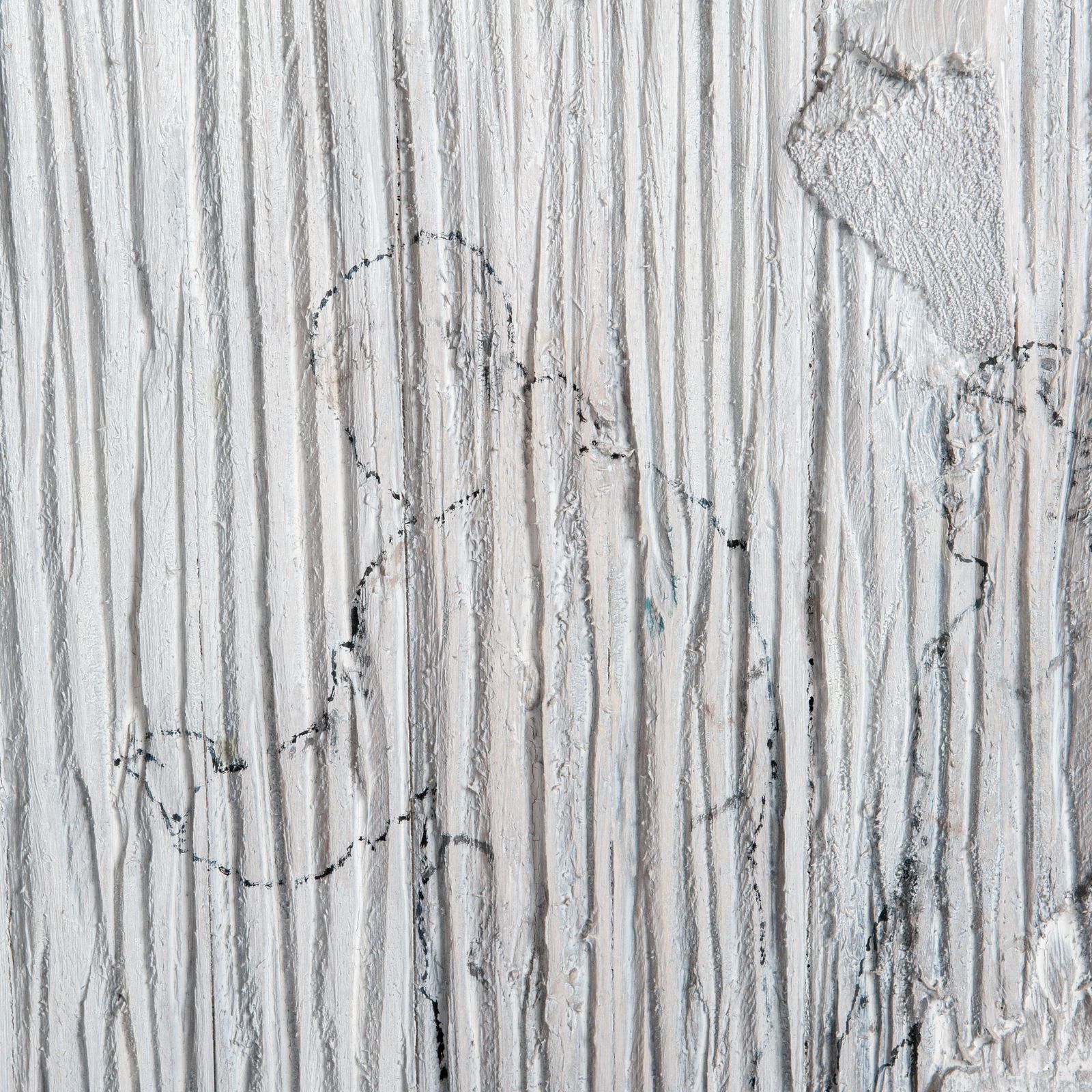 Contemporary Wooden Sculpture Painting In Light Grey By Christofer Kochs photo furniture