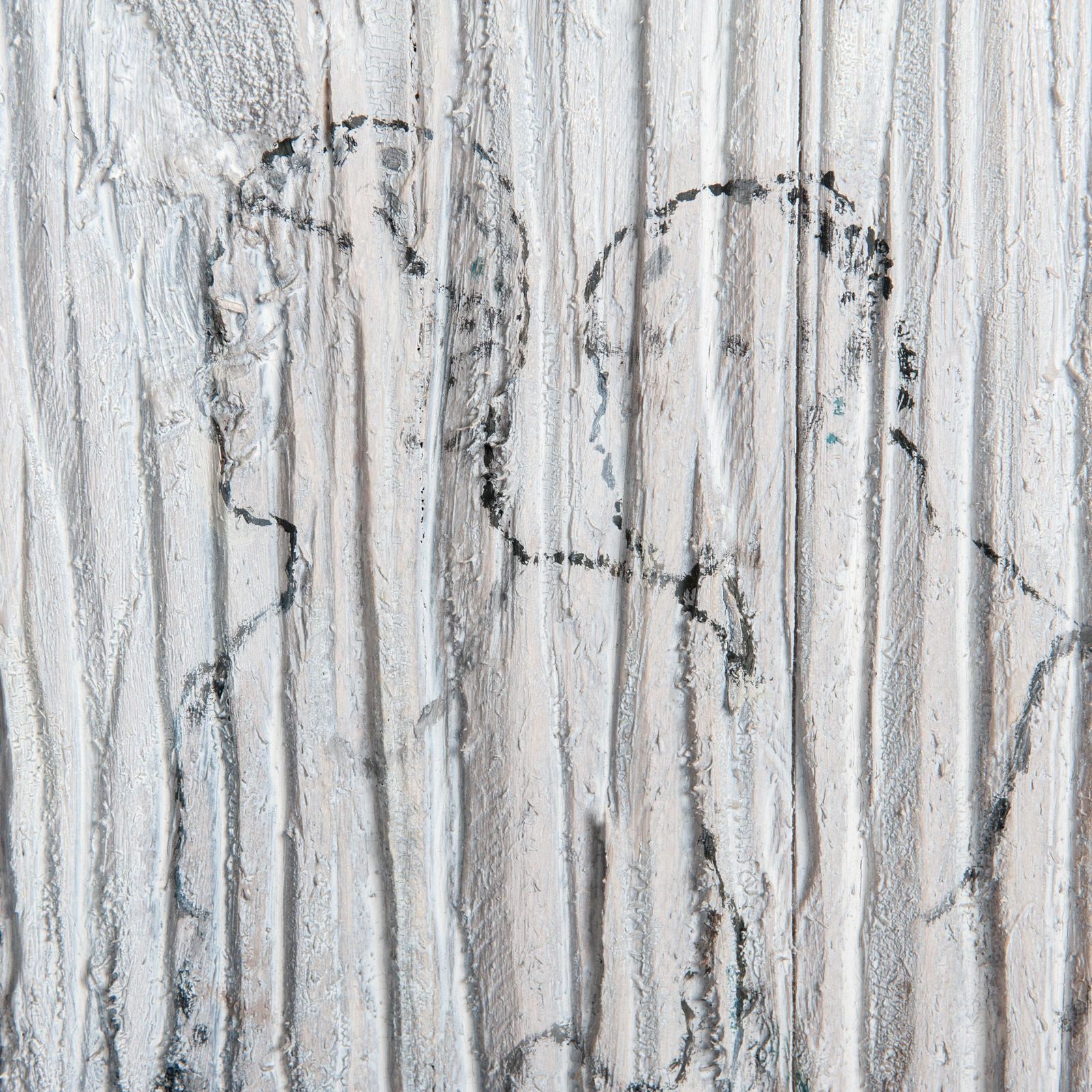 Contemporary Wooden Sculpture Painting In Light Grey By Christofer Kochs photo for sale