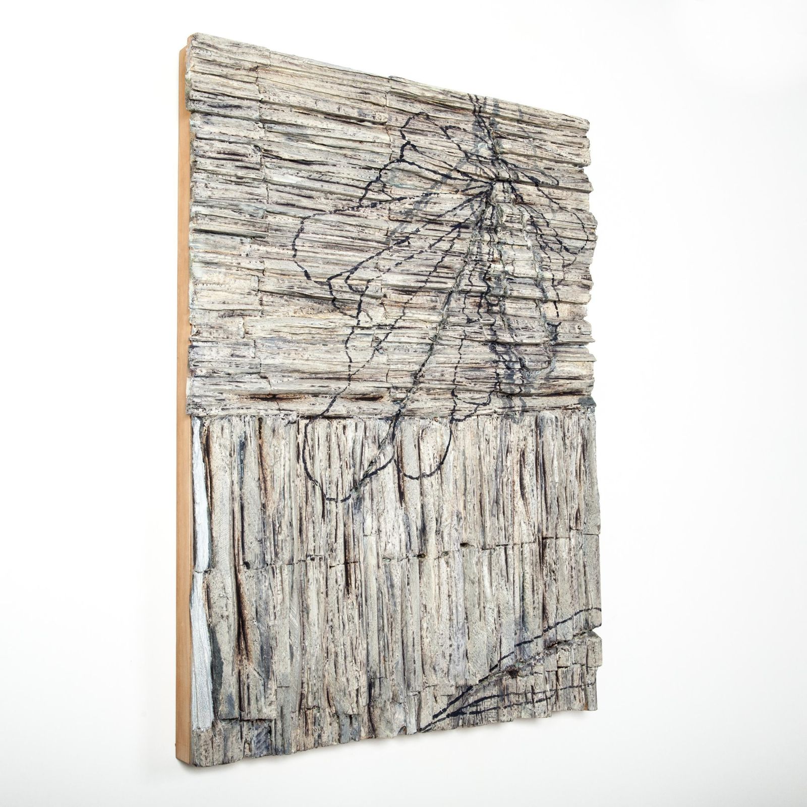 Modern Wooden Sculpture Painting In Greige Grey By Christofer Kochs photo furniture