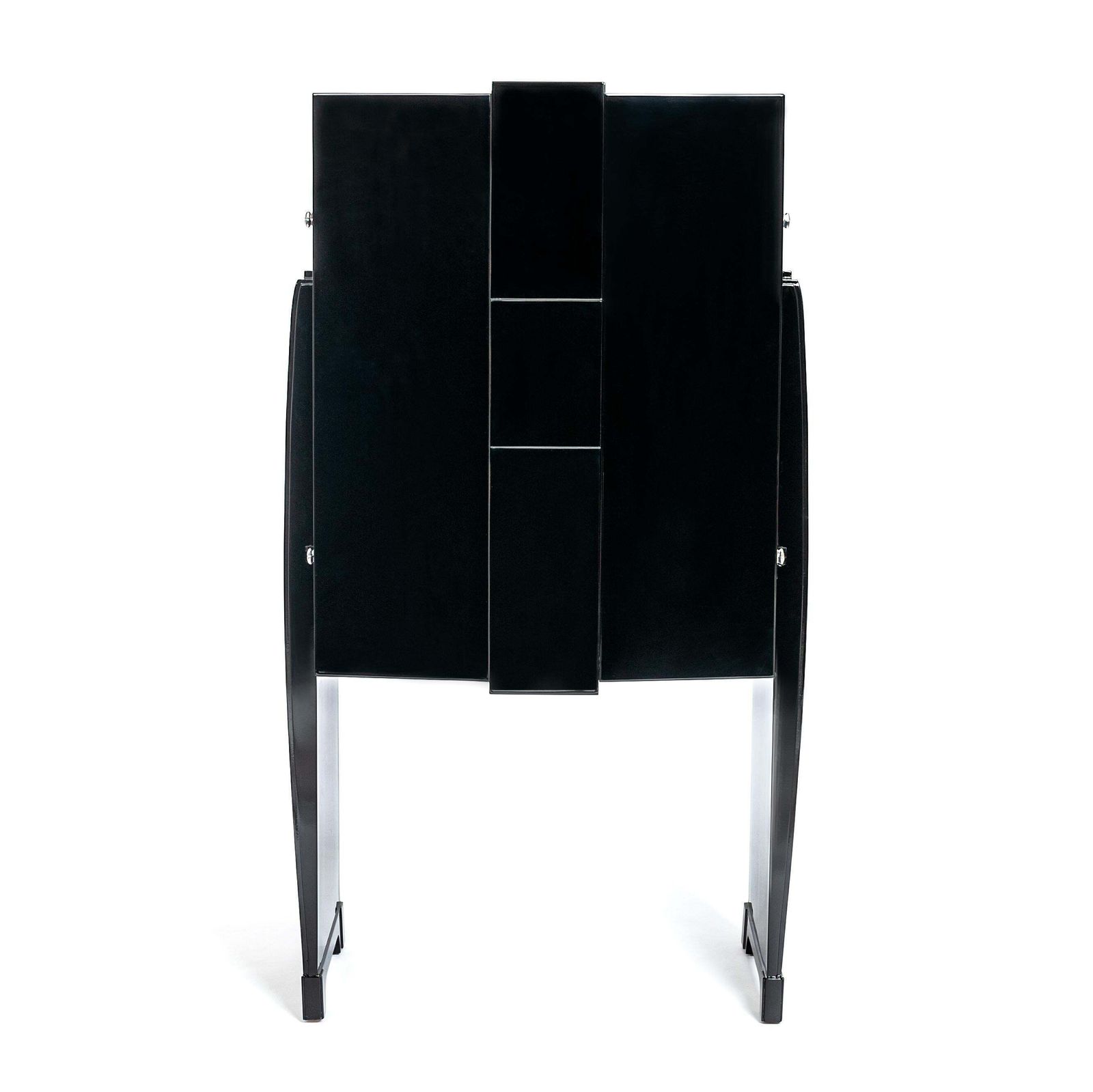 French Cubistic Art Deco Bar Cabinet Black High Gloss Finish From The 1930s photo furniture