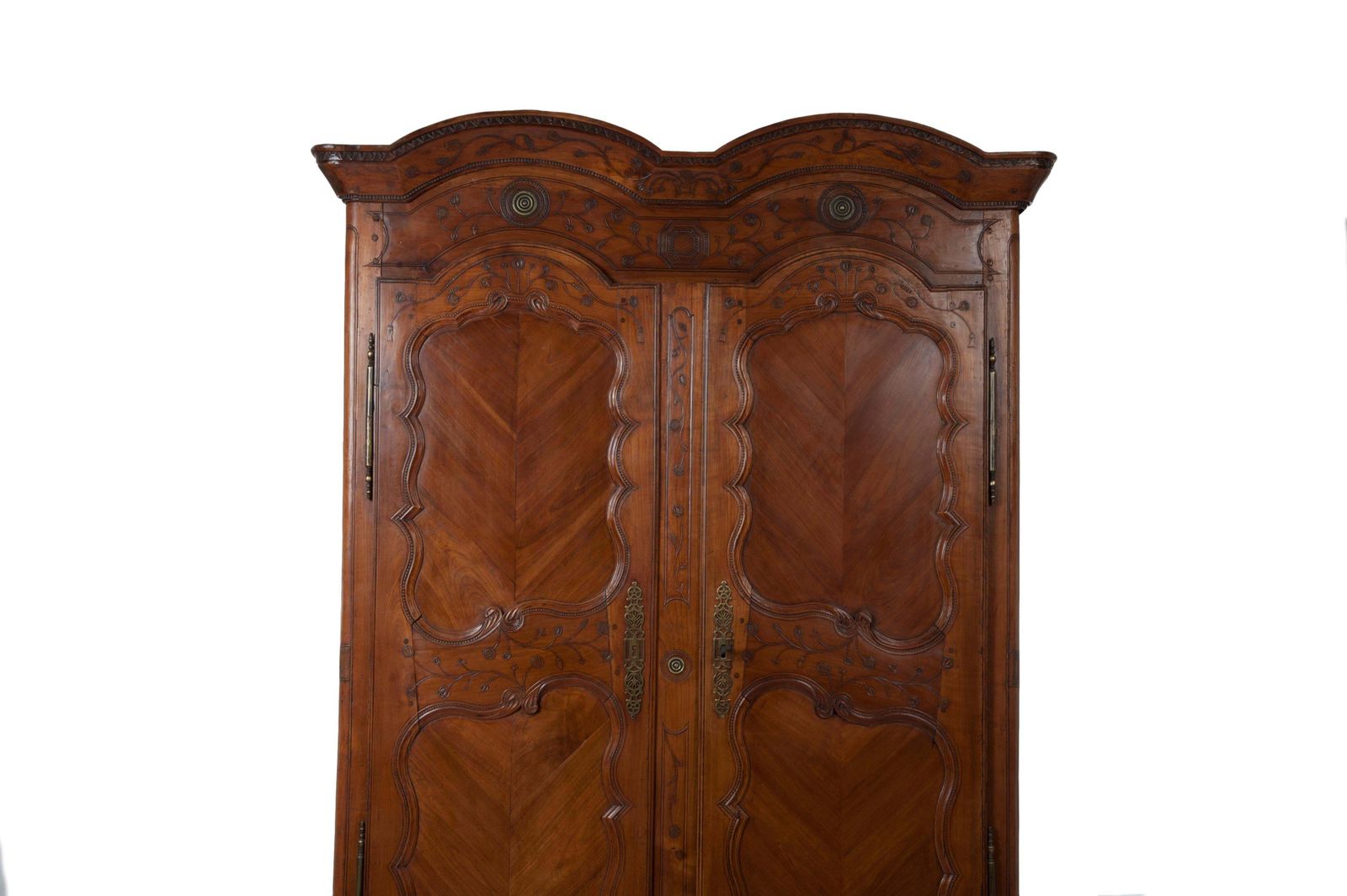French 18th Century Transition Cherrywood Armoire Cupboard, Circa 1760 photo vinterior