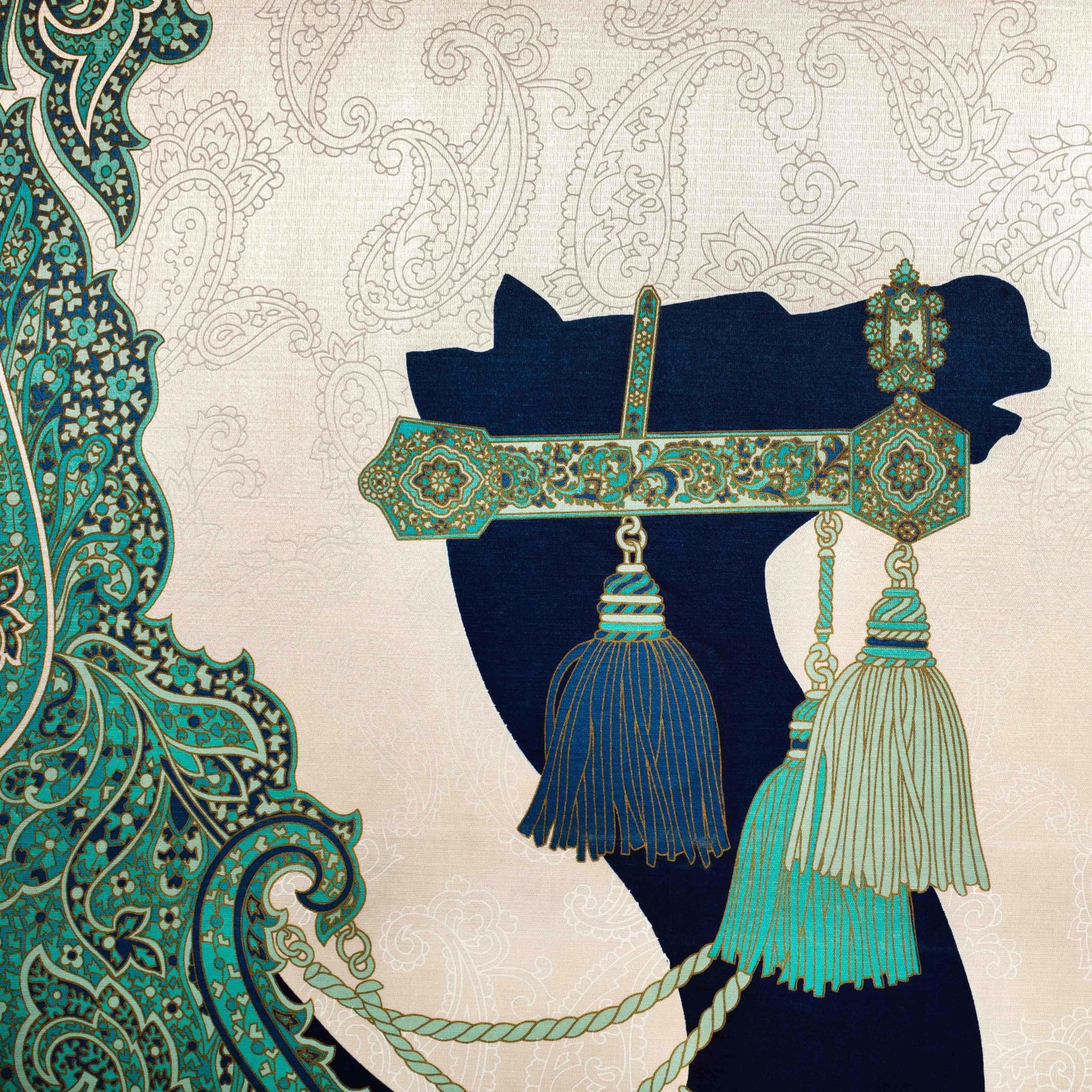 Painting Of A Stylized Oriental Camel By Fabbriziani And Calandra Italy 1970s photo furniture