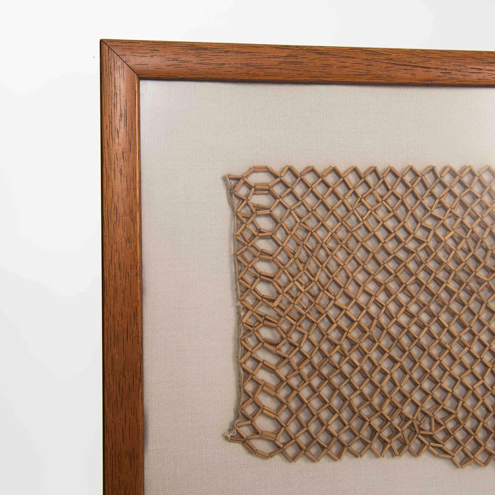 Asian Textile Picture Of A Knotted Bamboo Jacket On Linen, Myanmar 1900 1920 photo Textiles