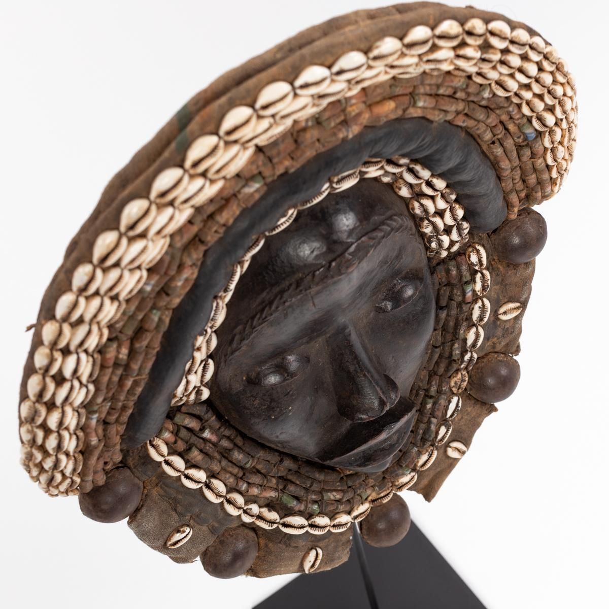 Art African Dan Yakuba Guard Mask Small Shells And Bells From The Ivory Coast 1970s photo