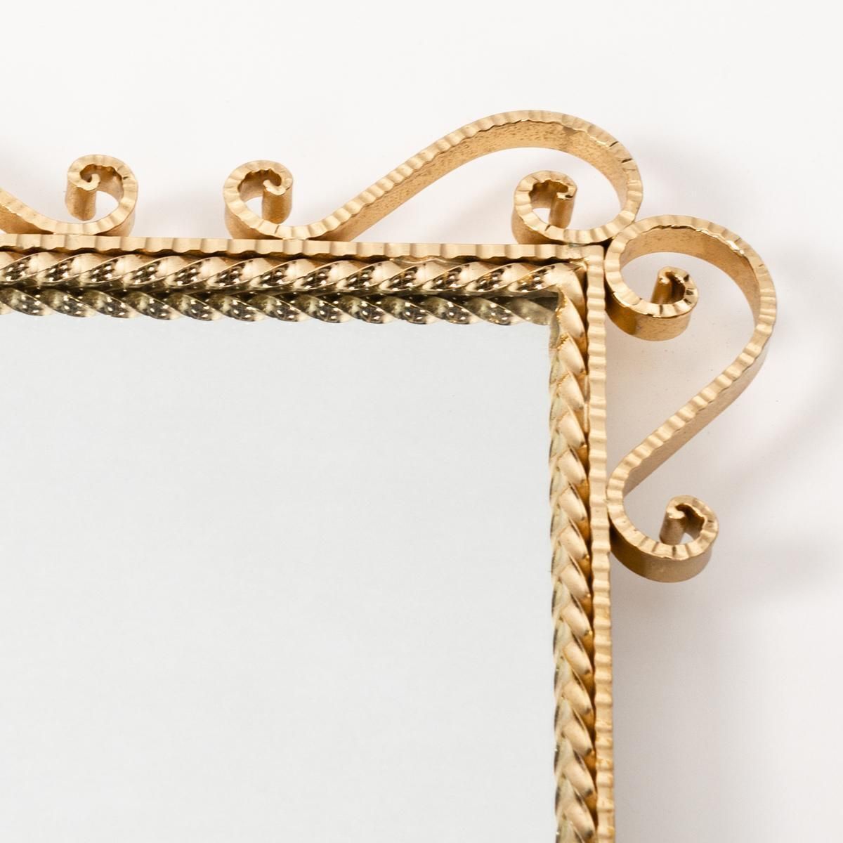 Italian Stylized Conical Midcentury Mirror Iron Gilded By Luigi Colli 1950s photo furniture