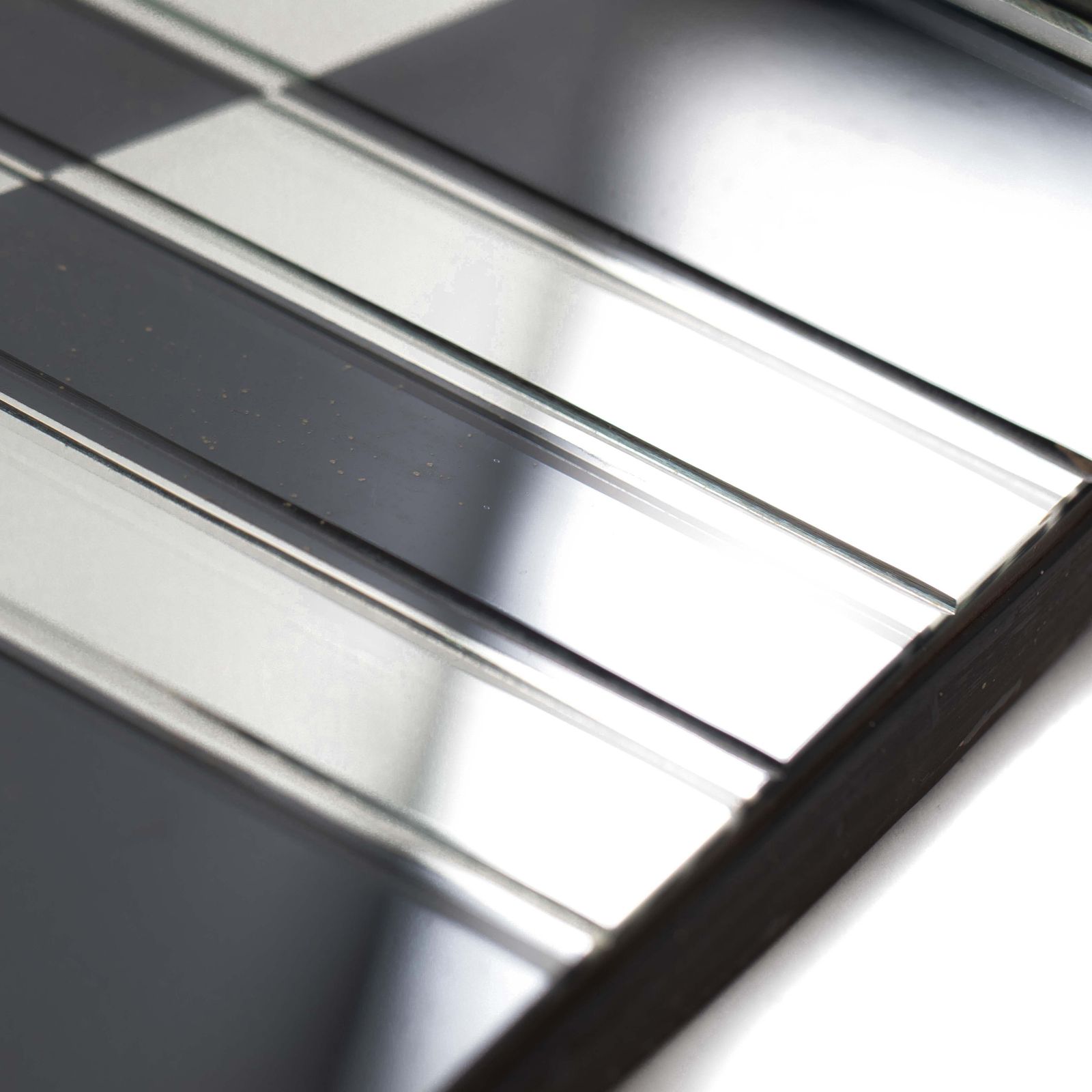 photo for sale French Mid Century Graphic Mirror In Anthracite Silver By Jacques Hitier, 1960s