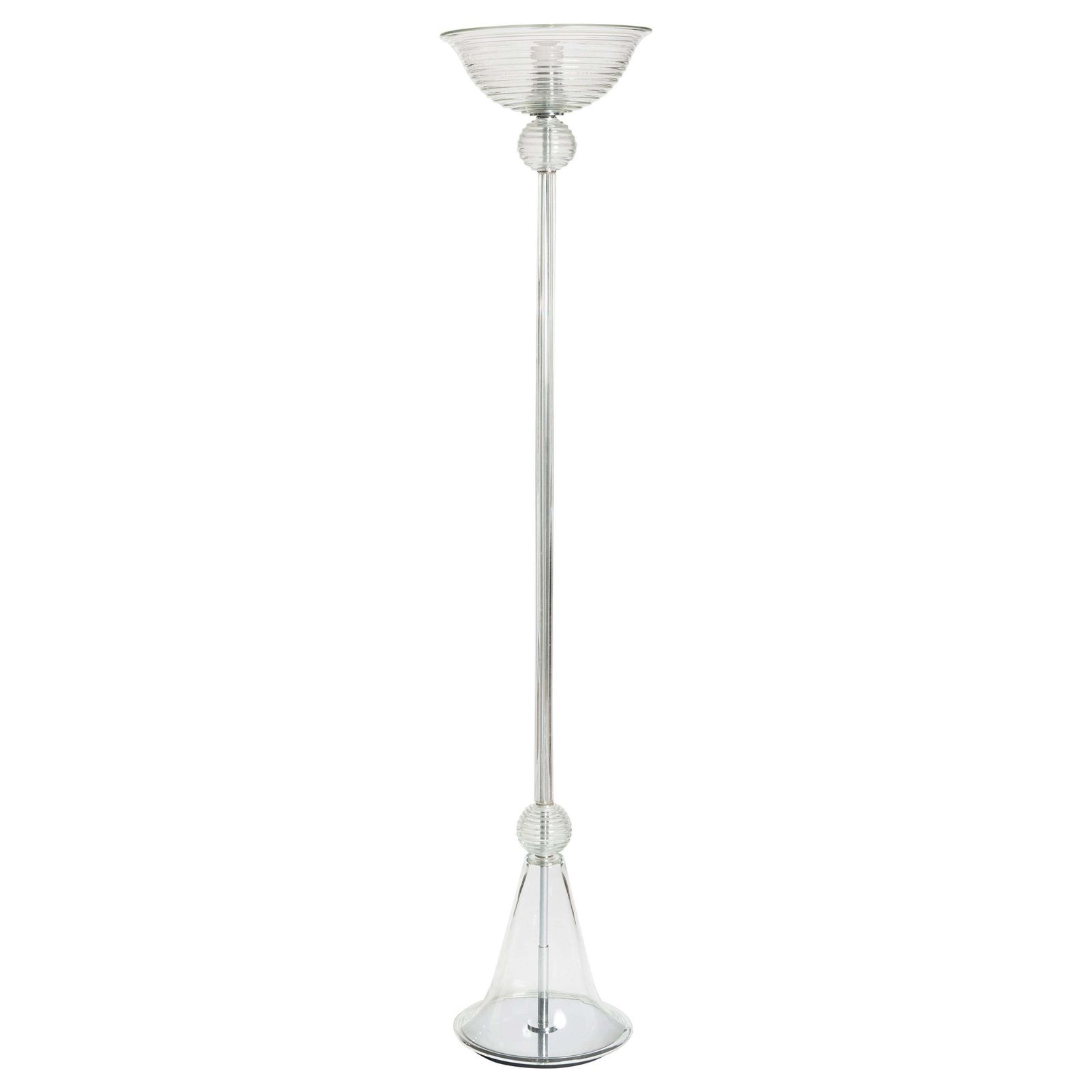 Gracile Italian Mid Century Clear Murano Glass Floor Lamp, 1960s