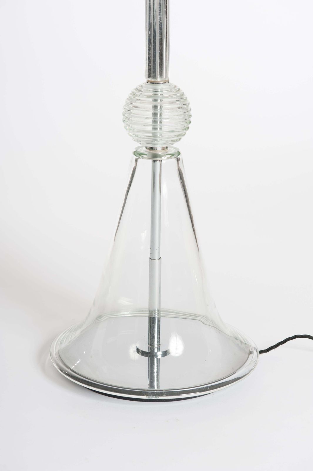 Gracile Italian Mid Century Clear Murano Glass Floor Lamp, 1960s photo furniture