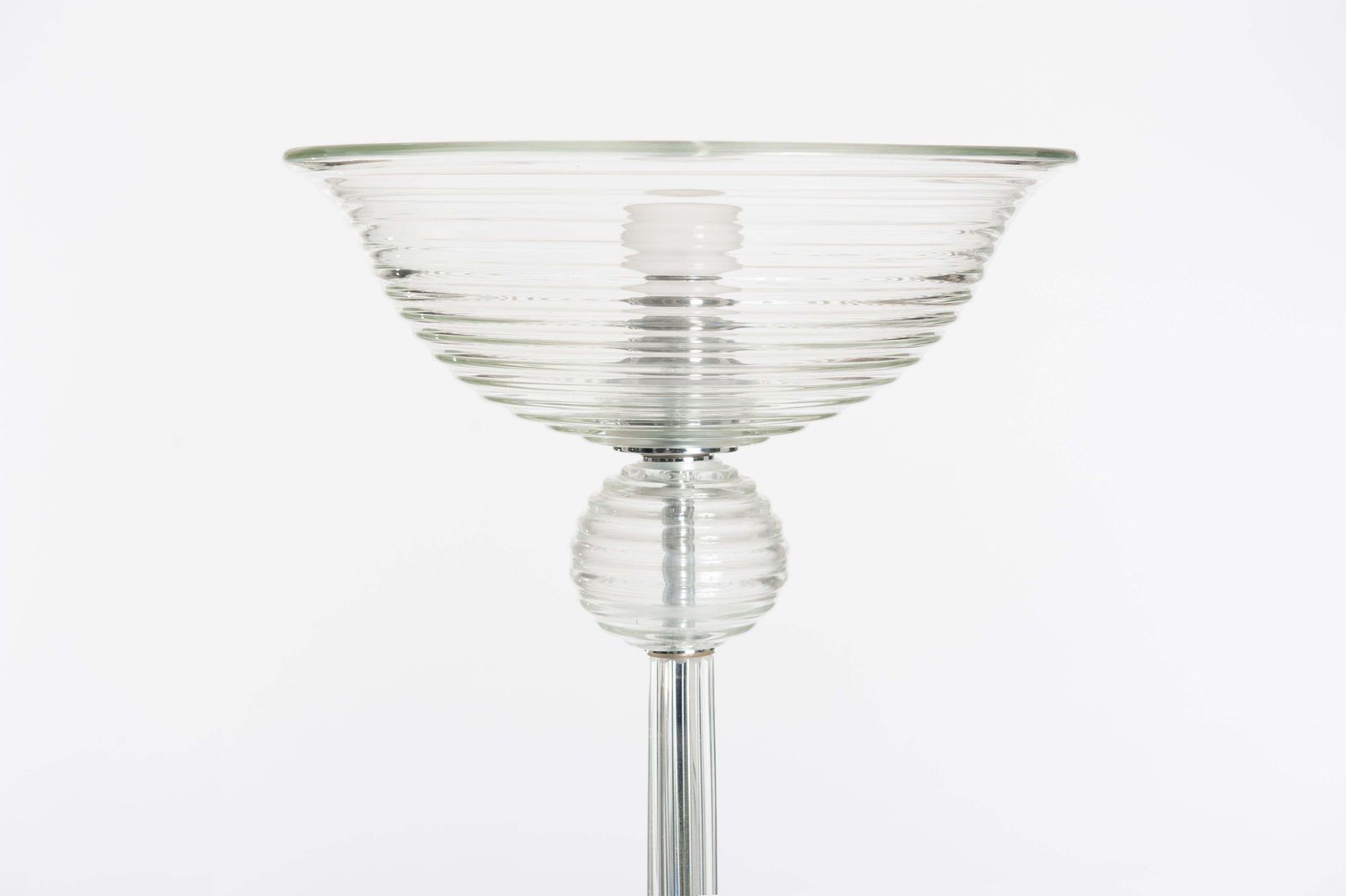 Gracile Italian Mid Century Clear Murano Glass Floor Lamp, 1960s photo for sale