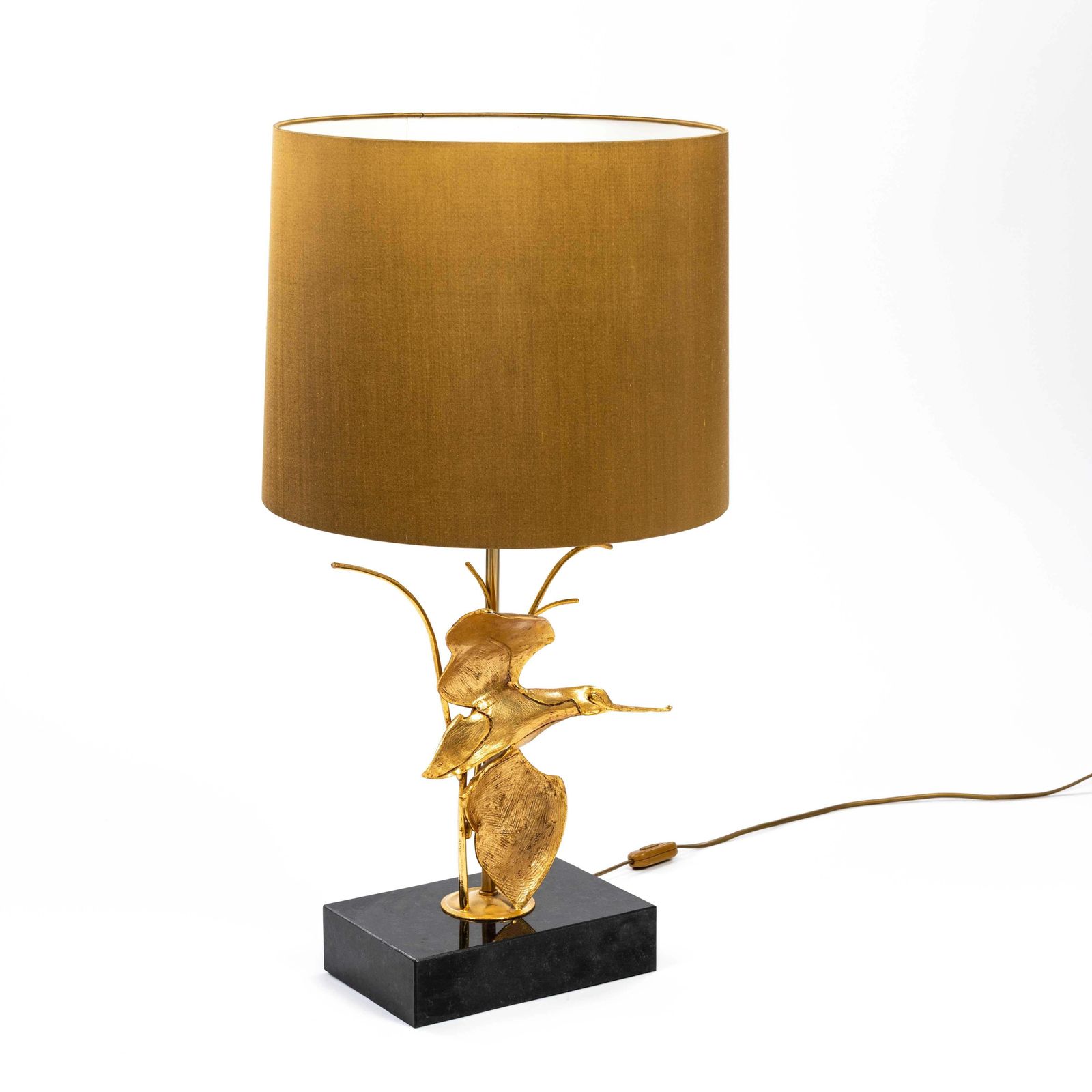 Italian Midcentury Gilded Brass Bird Table Lamp By Gm Italia 1950s photo 2751.0
