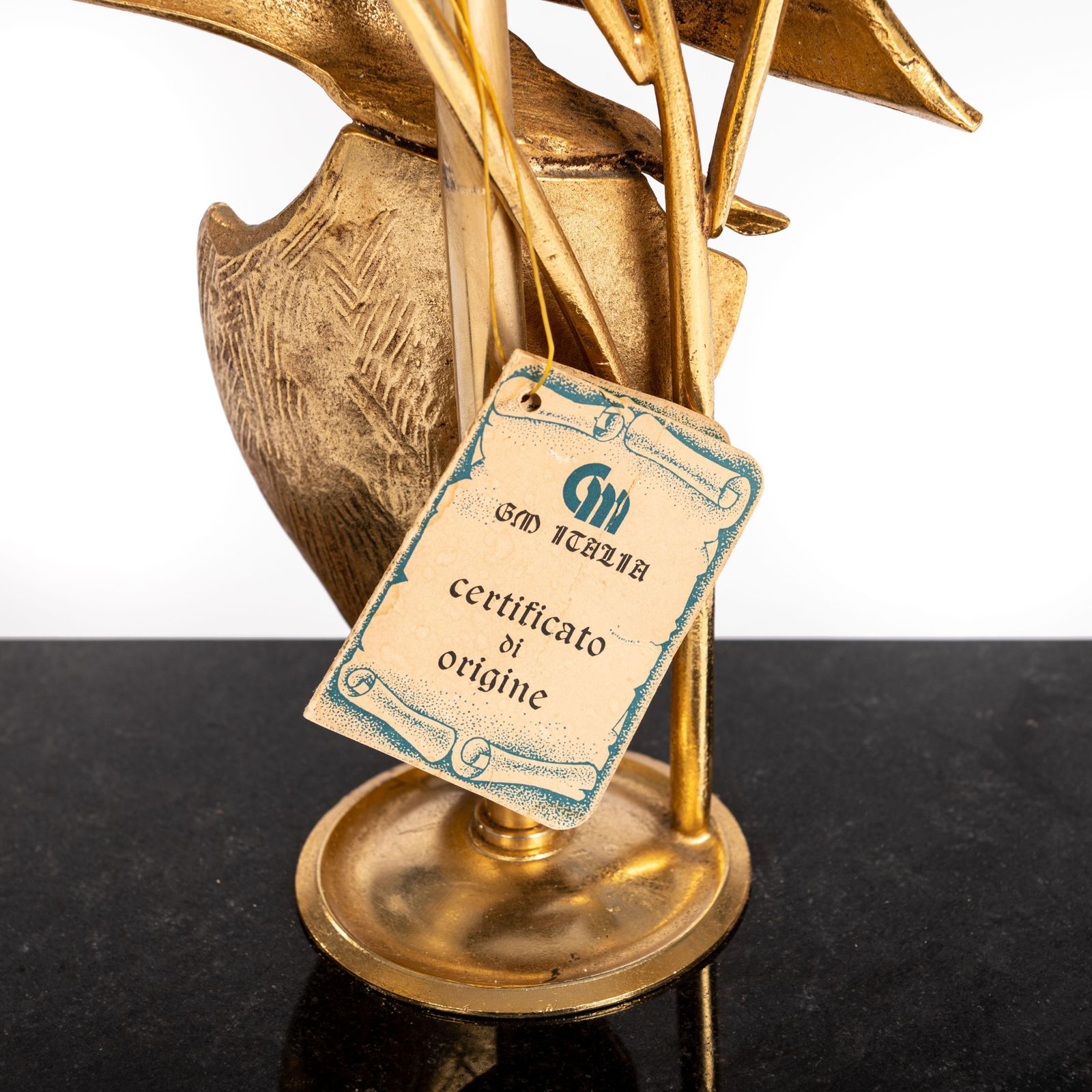 photo buy Italian Midcentury Gilded Brass Bird Table Lamp By Gm Italia 1950s