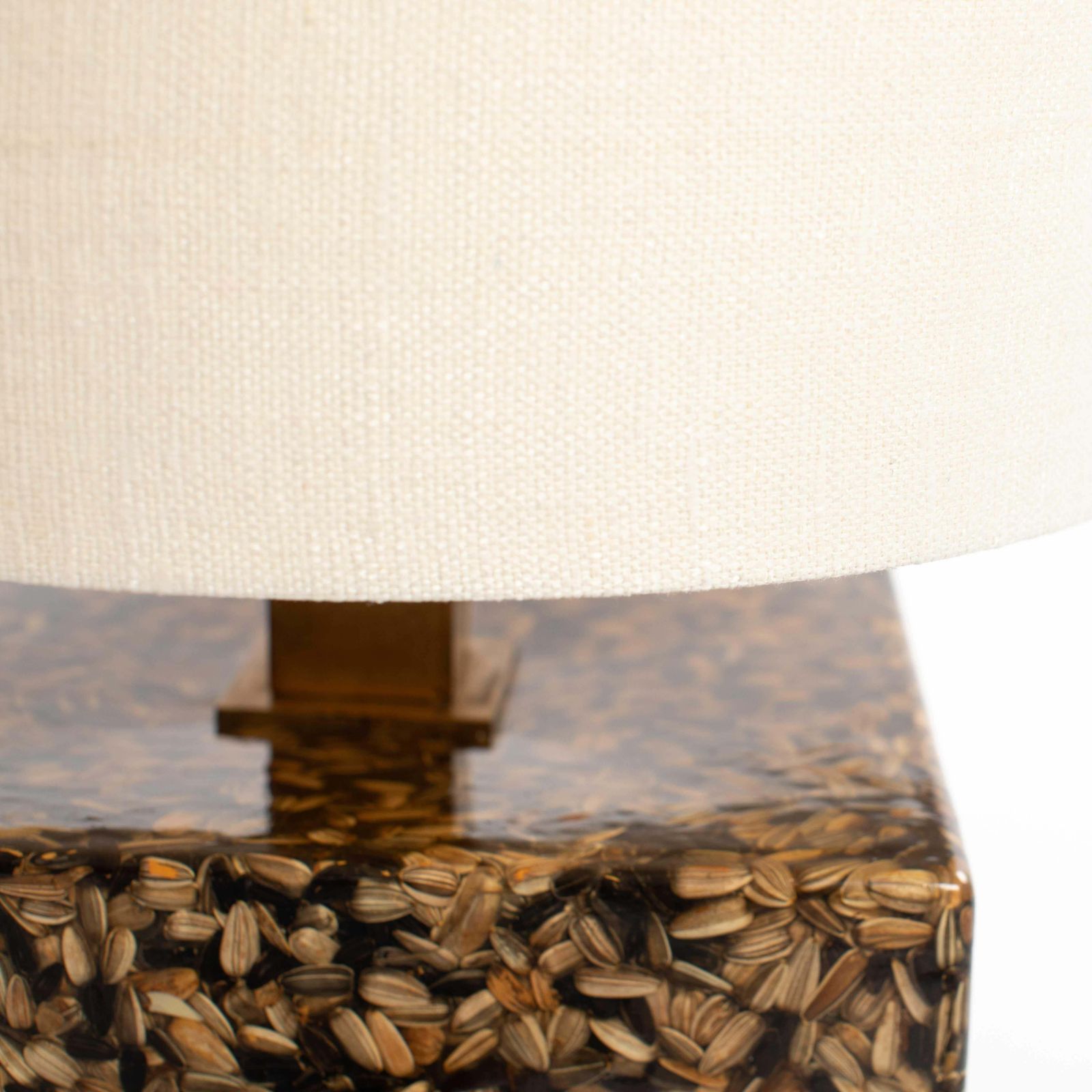 photo furniture Italian Mid Century Table Lamp Out Of Sunflower Seeds And Resin R. Mazzi 1970s