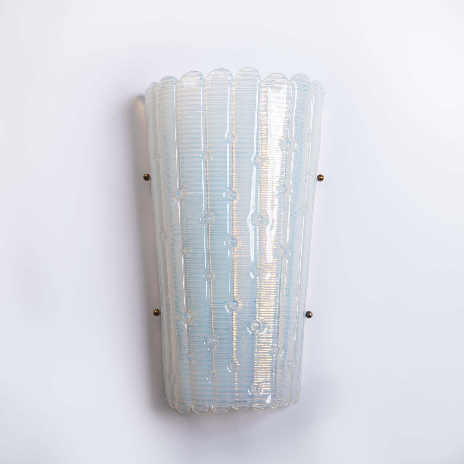 Pair Of Modern, Italian Wall Lights In Opalescent Light Blue Murano Glass, 1980s photo furniture