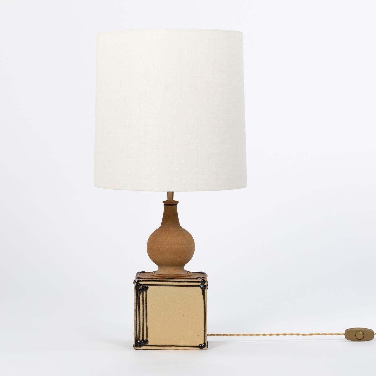 Pair Of Scandinavian Mid Century Ceramic Table Lamps By Heerwegen Denmark 1971 photo vintage