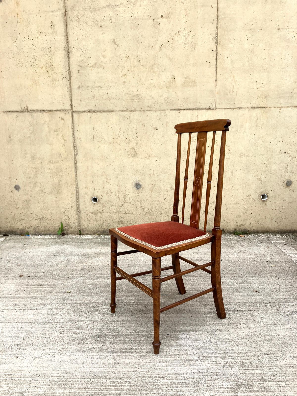 English Antique Inlaid Mahogany Arts & Crafts Side Chair Bedroom Chair photo for sale