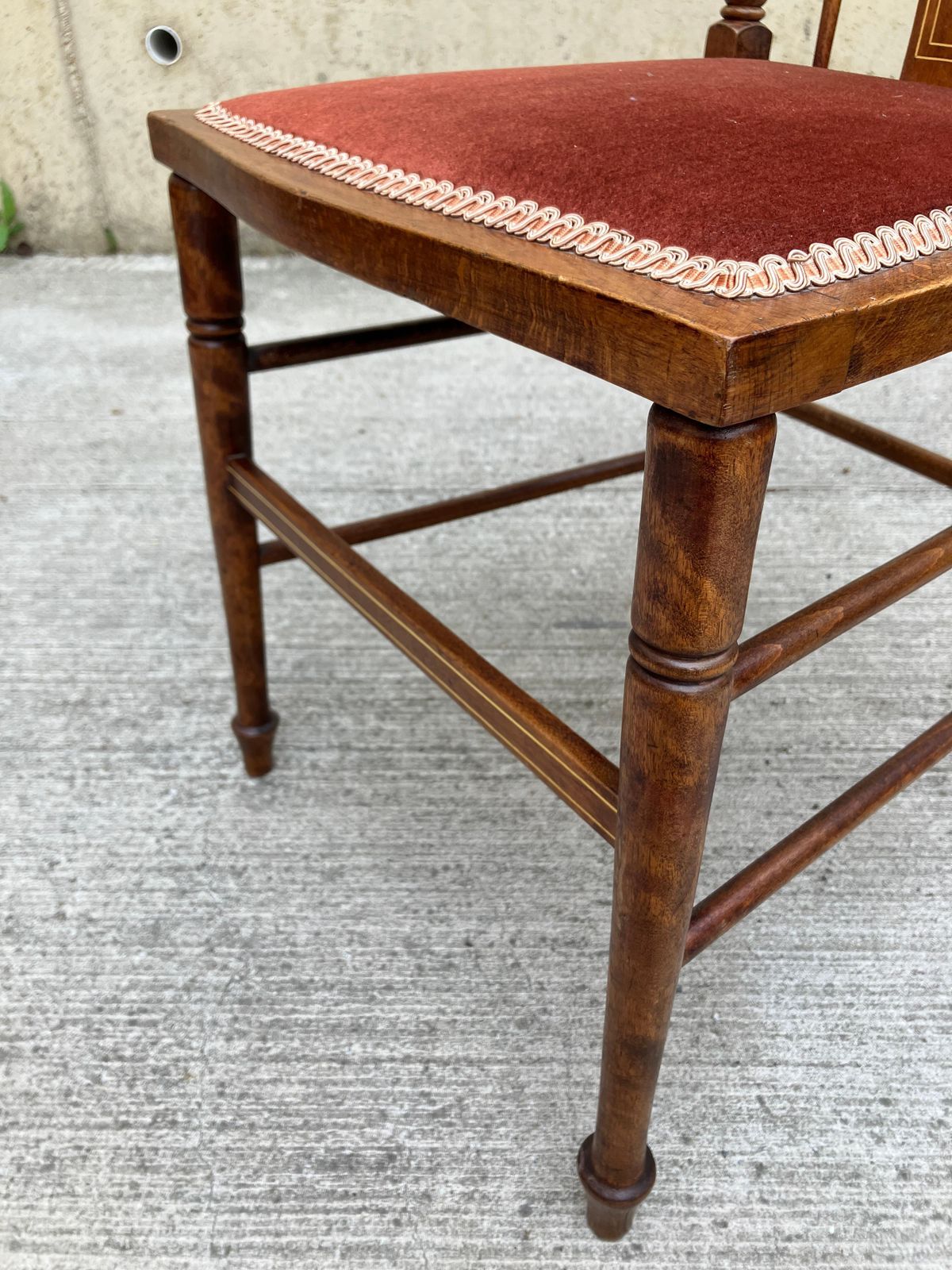 photo furniture English Antique Inlaid Mahogany Arts & Crafts Side Chair Bedroom Chair