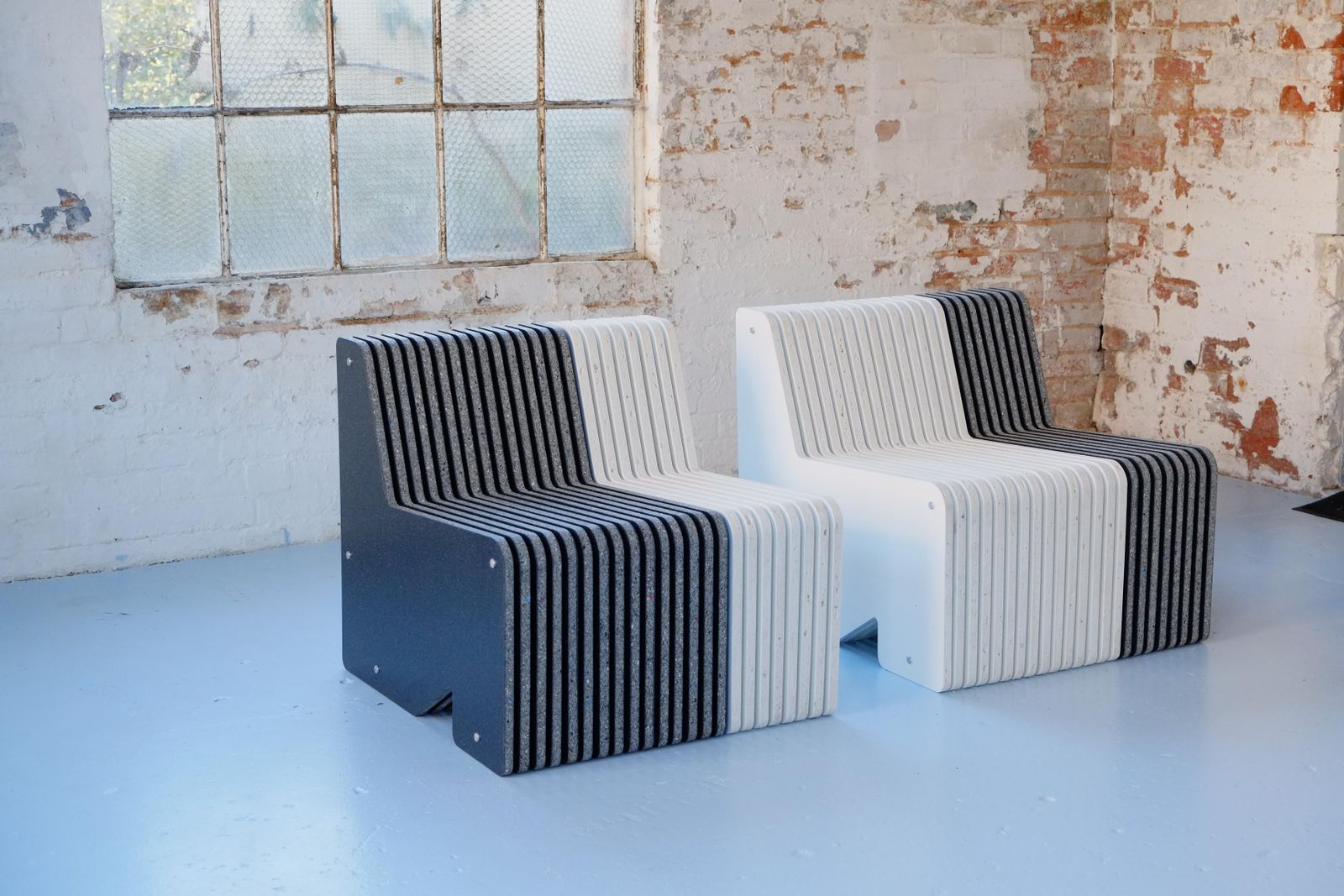 Ex Display Pair Of Jää Armchairs   Sustainable Recycled Plastic Seating photo for sale