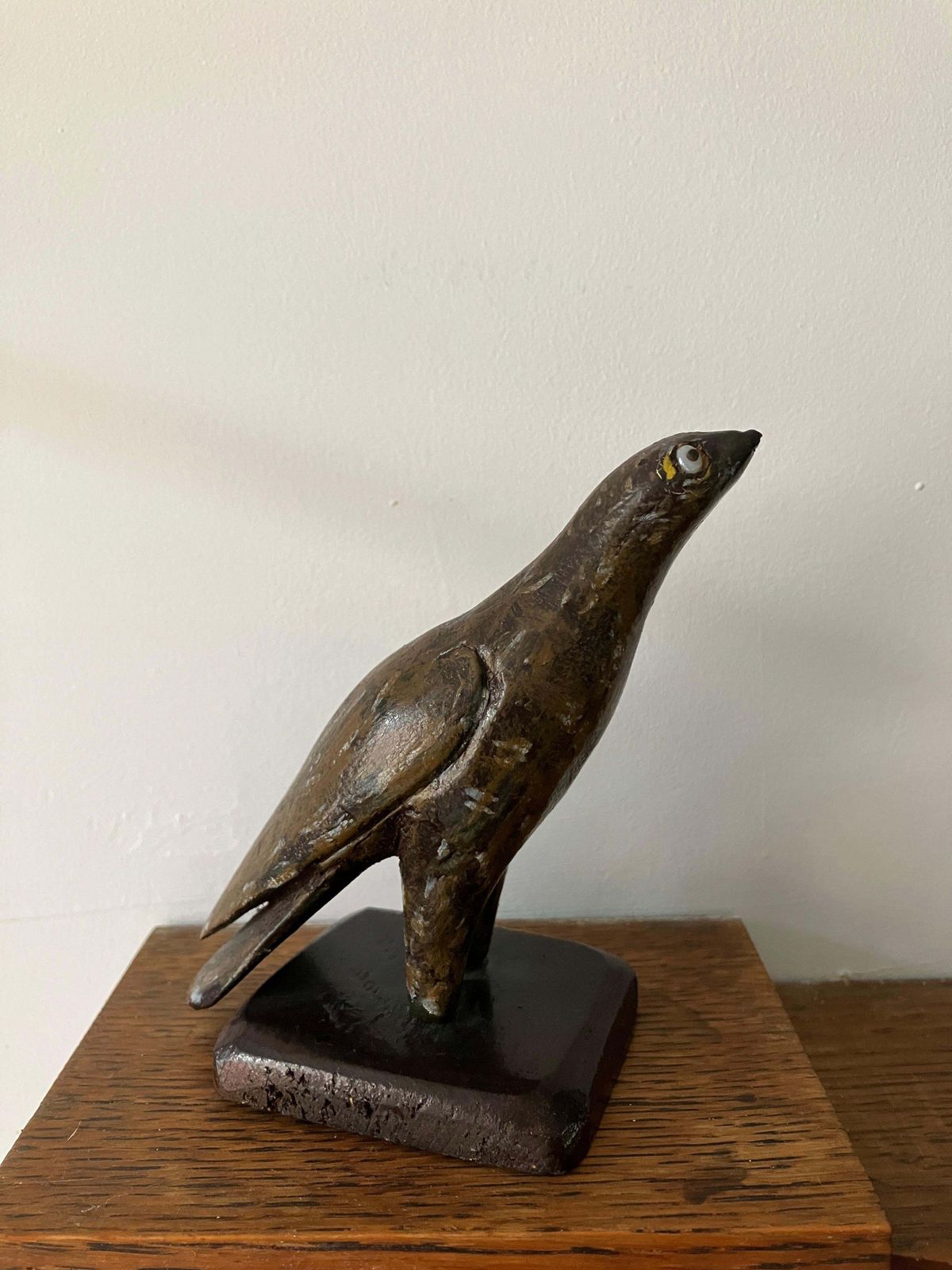 Petite Vintage Carved Wooden Eagle Bird Of Prey Figure Sculpture photo for sale