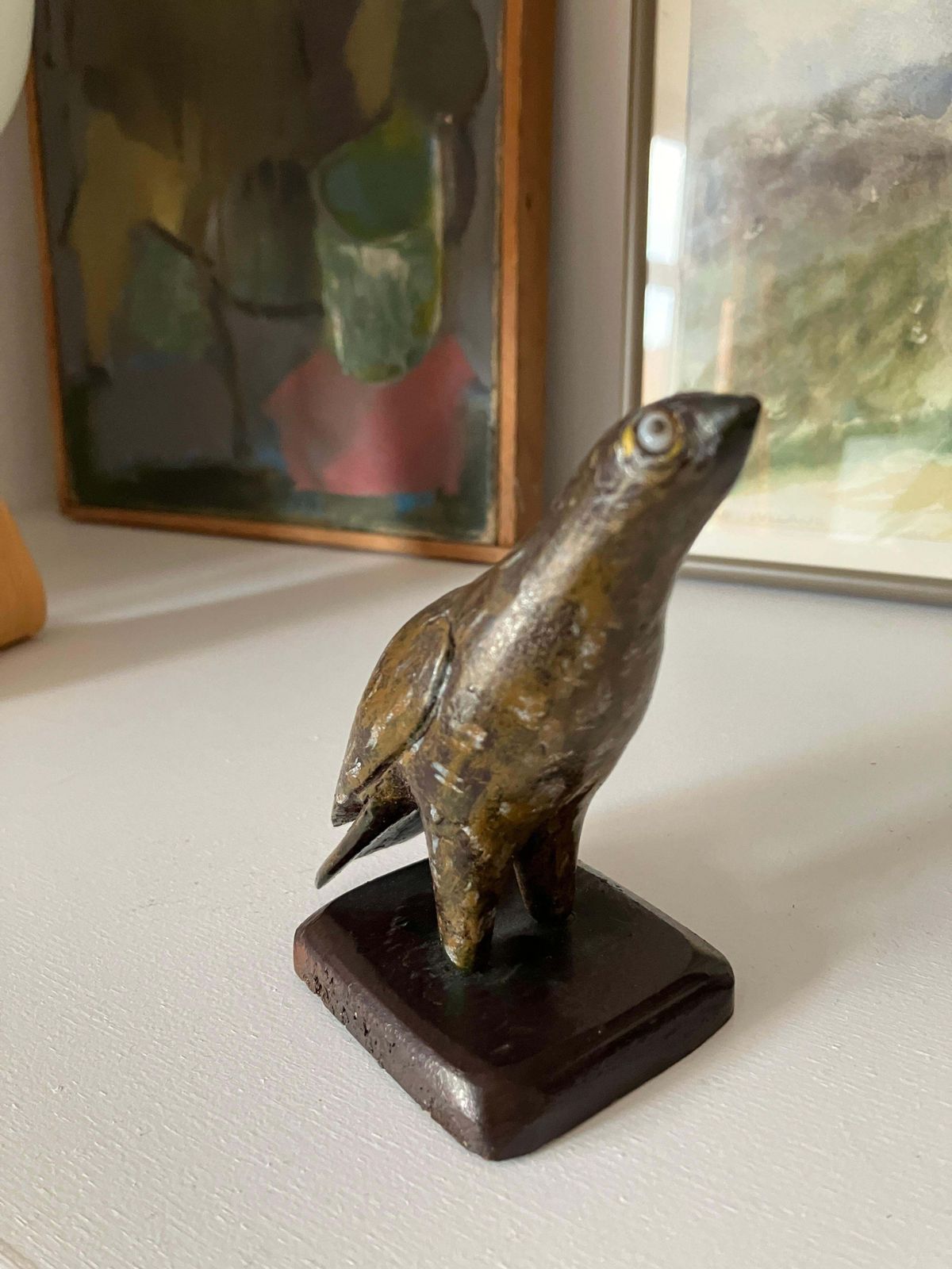 Petite Vintage Carved Wooden Eagle Bird Of Prey Figure Sculpture photo buy