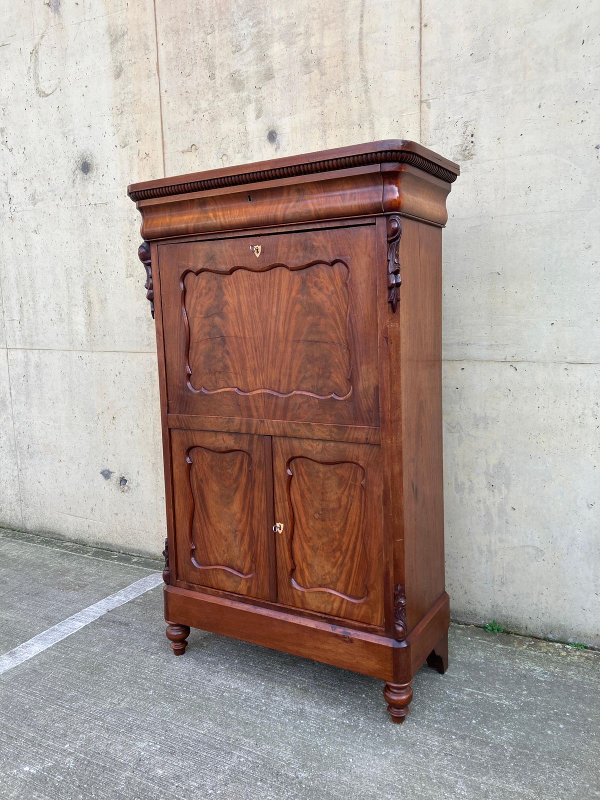 Antique French Secretaire / Bureau In Mahogany photo furniture