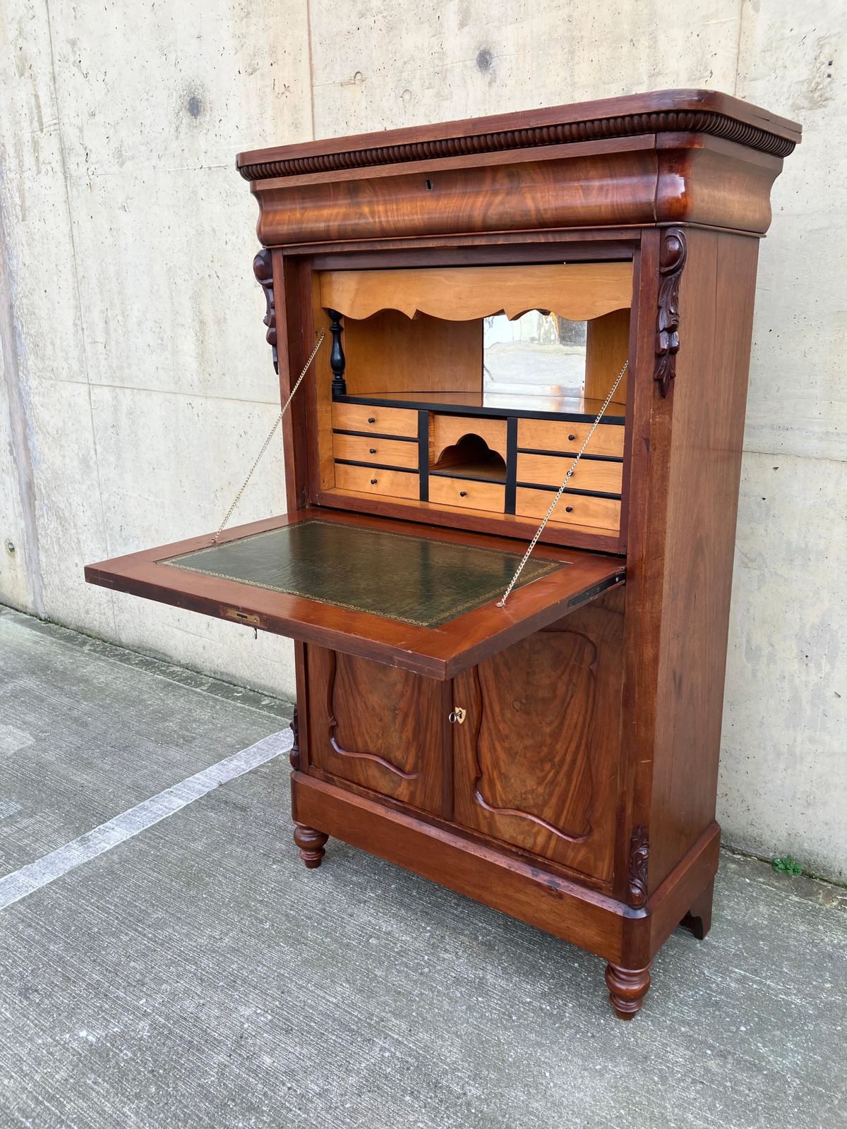 Antique French Secretaire / Bureau In Mahogany photo Furniture
