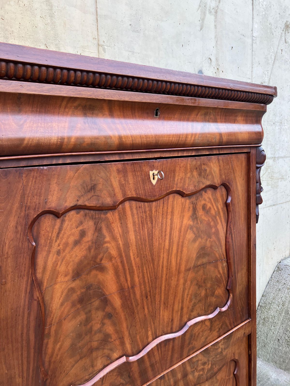 Furniture Antique French Secretaire / Bureau In Mahogany photo