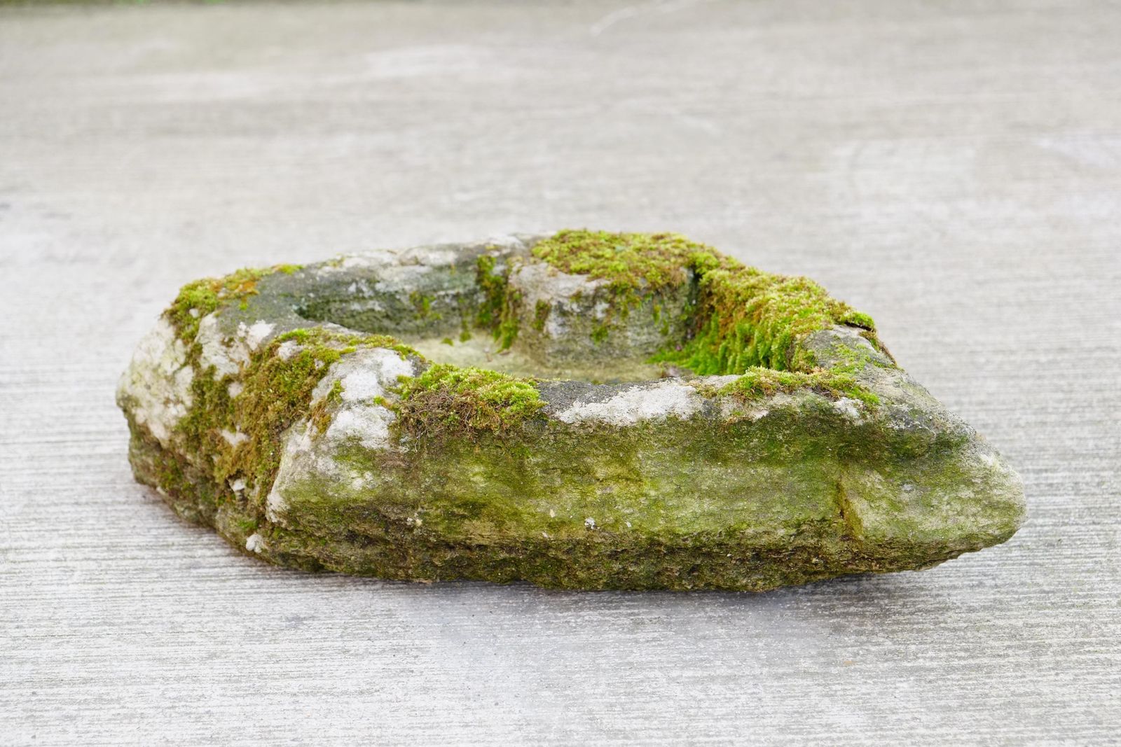 Primitive Carved Stone Trough, Weathered Planter, Bonsai Pot photo furniture