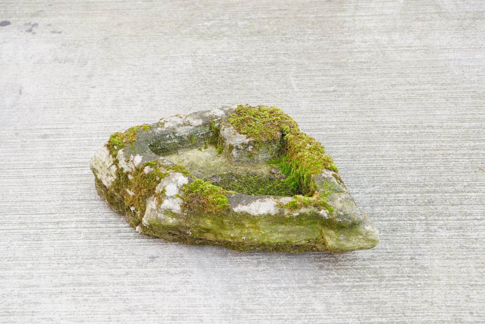 Primitive Carved Stone Trough, Weathered Planter, Bonsai Pot photo for sale