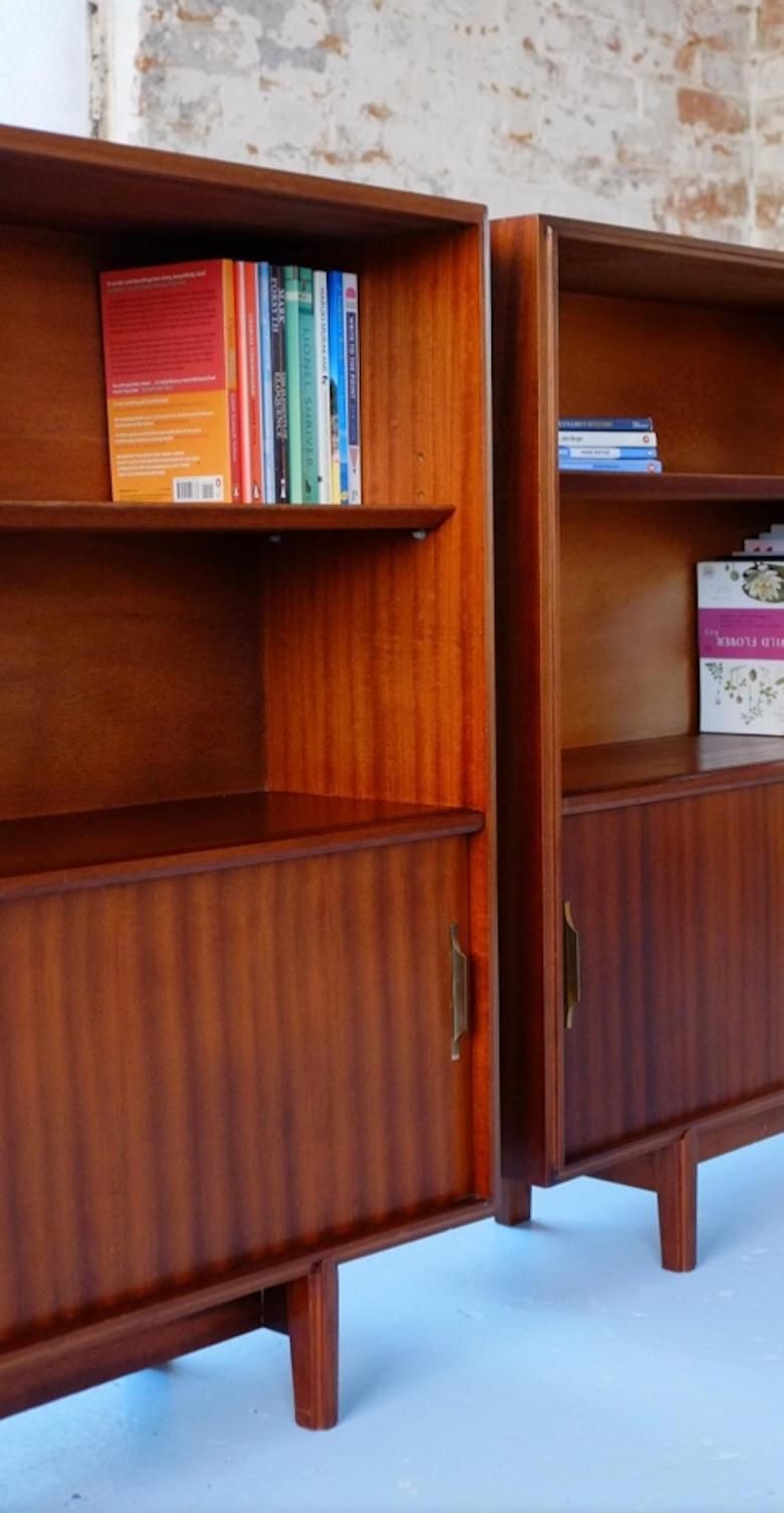 Mid Century Modern Sliding Glass Door Bookcase Cabinet Robert Heritage photo vintage