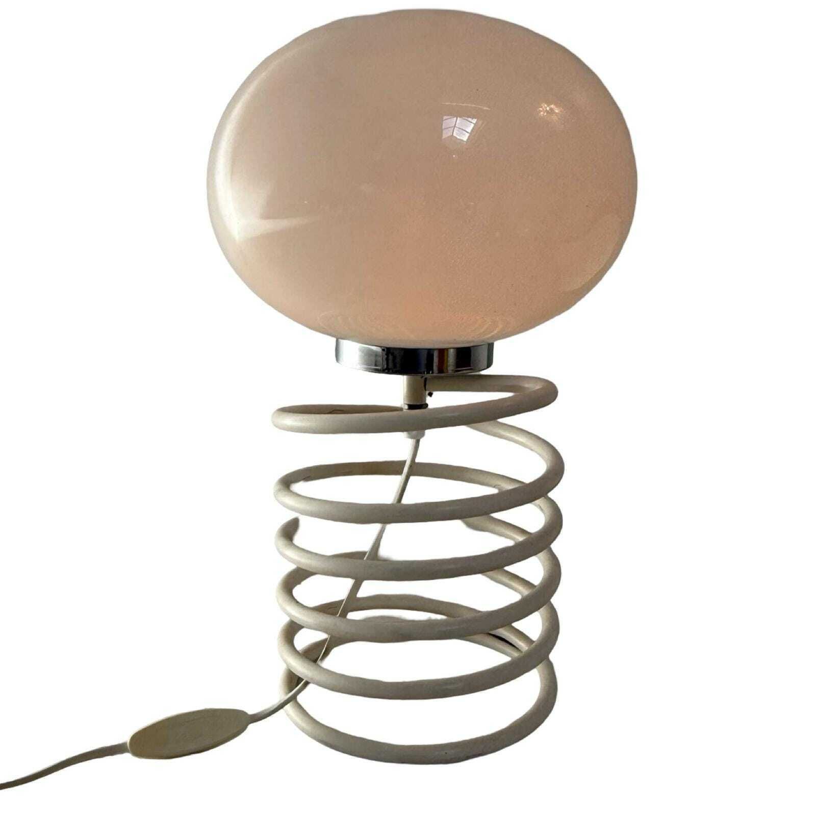 Ingo Maurer For Honsel   Space Age Design / Mcm Table Lamp   Opaline Glass Mounted On A Spiral Base