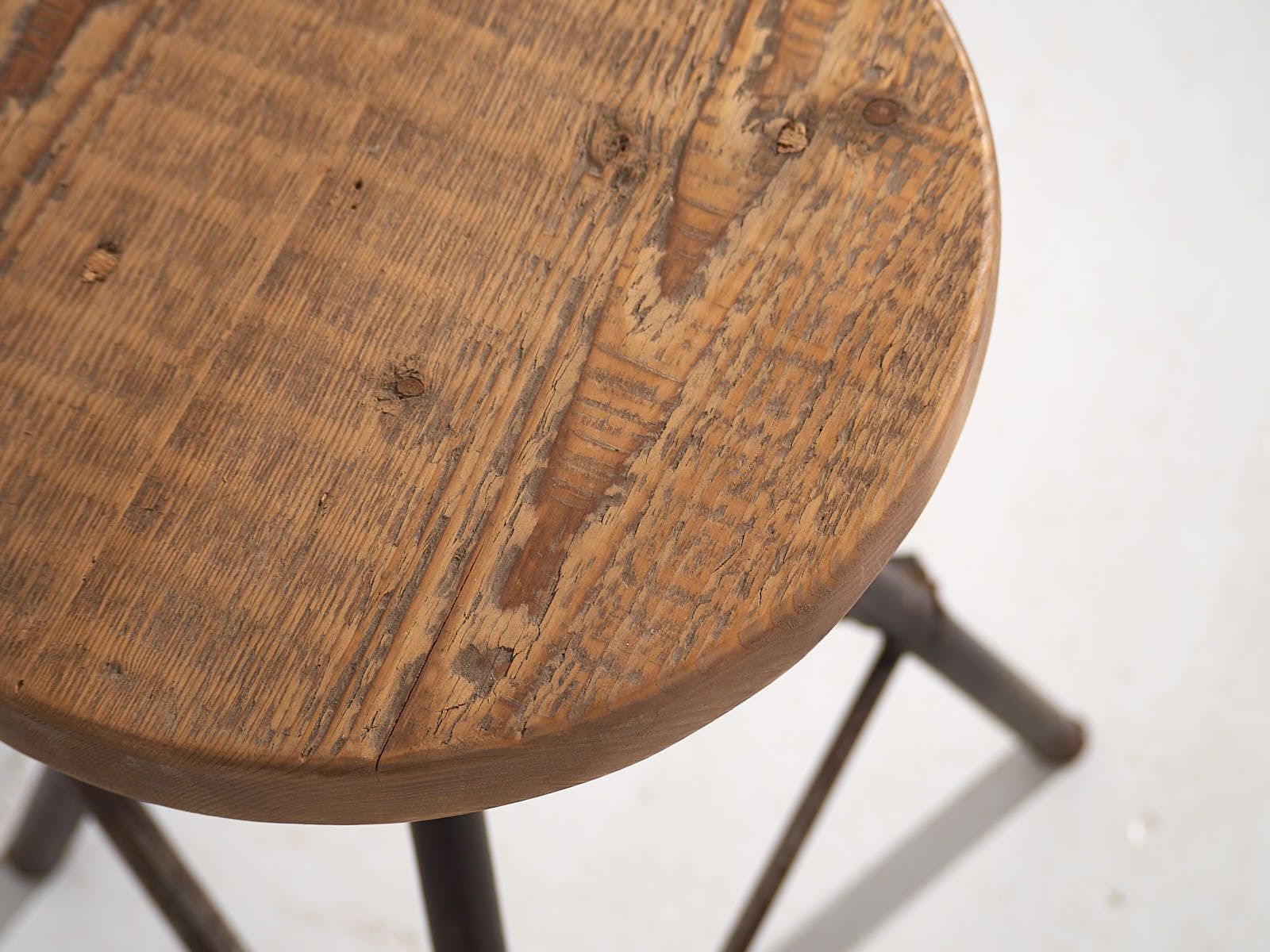 Round Industrial Style Stool (C.1960) #1 photo Furniture