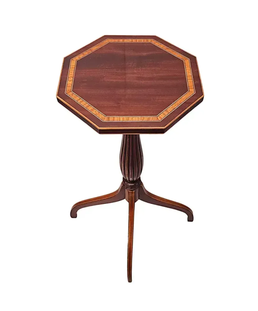 A Very Rare Pair Of Edwardian Inlaid Tall Wine Tables photo furniture