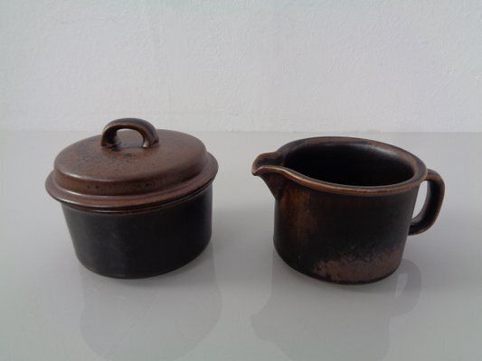 Finnish Ruska Milk Jug And Sugar Pot By Ulla Procope For Arabia, 1960s, Set Of 2