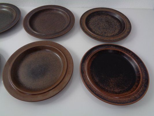 Ruska Plates By Ulla Procope For Arabia, Set Of 6, Finland, 1960s , Set Of 6 photo buy
