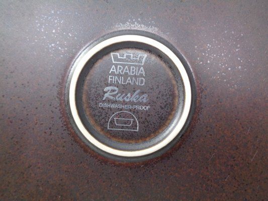 photo vintage Large Russian Plates By Ulla Procope For Arabia, Set Of 6, Finland, 1960s , Set Of 6