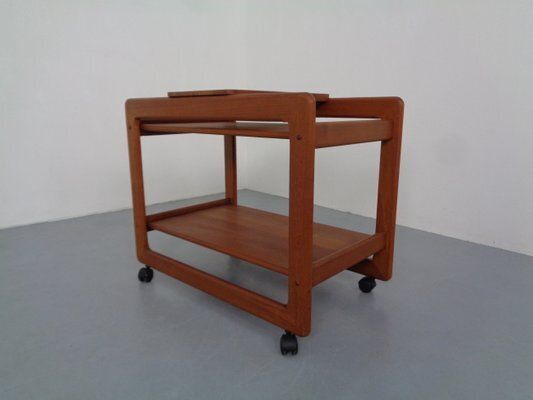 Large Teak Bar Cart From Tarm Stole Møbelfabrik, Denmark, 1960s photo for sale