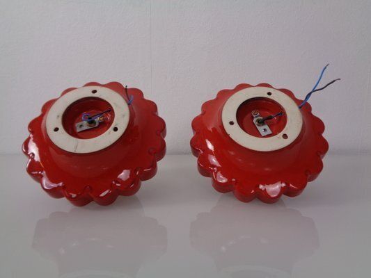 photo buy Pop Art Studio Ceramic & Glass Flower Wall Lamps, Germany, 1960s, Set Of 2