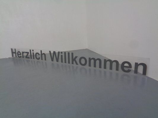 Large Acrylic Glass Sign Welcome, Germany, 1980s photo for sale